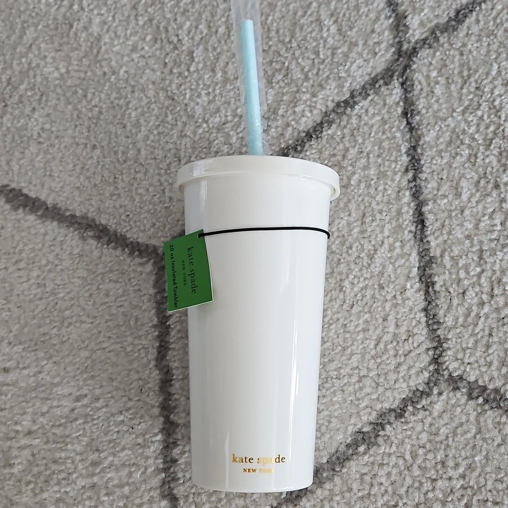 kate spade 20oz Insulated White and Gold Bridal Tumbler - Picture 2 of 4